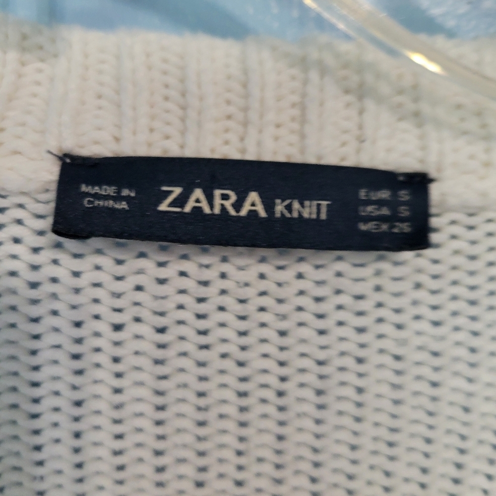 ZARA Knit Distressed Splatter Paint Oversized Sweater S - Picture 7 of 8